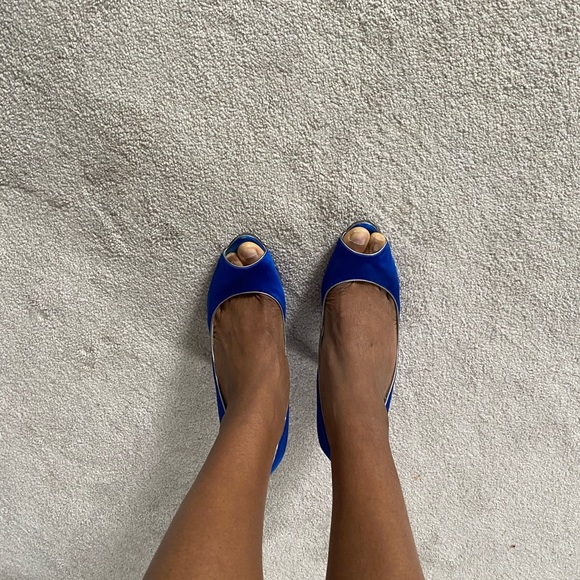 Satin Royal Blue Size 10 None West Heels - Picture 5 of 5